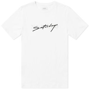 Saturday New York City Script Overlay Tee